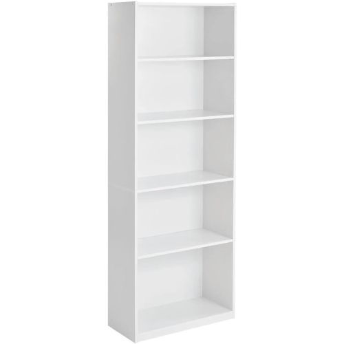 5-Shelf Bookcase with Adjustable Shelves, Open Storage Shelf, 11.65 x 24.88 x 71.42 Inches, for Living Room, Home Office, Dinning Room White