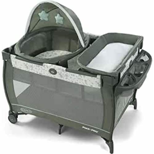 Graco Pack 'n Play Travel Dome Playard | Includes Travel Bassinet, Full-Size Infant Bassinet, and Diaper Changer, Oskar