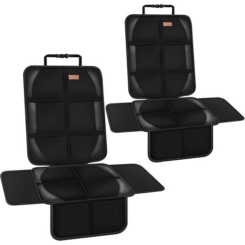 Spotmart Car Seat Protector Covers for Child Car seat mat, 600D Waterproof Non-Slip with Storage Pockets, Cushion Protectors Large Size, Prevent Dirt Scratches (Black 2)