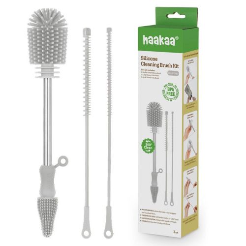 Haakaa Silicone Cleaning Brush Kit Suva - Grey