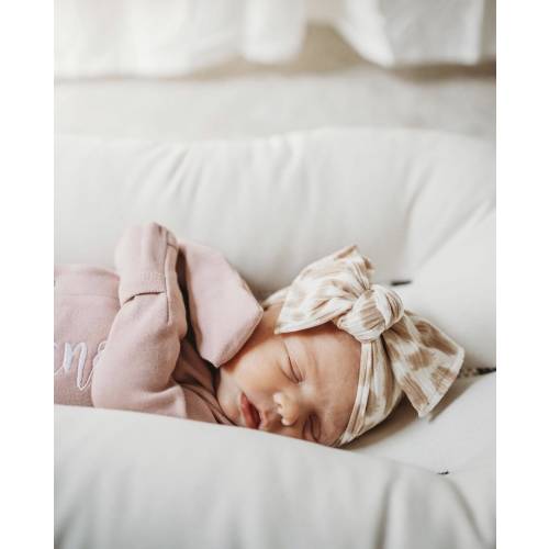 Natural Leopard Print Headwrap, Bow for Baby, Cheetah Headband for Girl