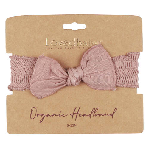 Organic Muslin Smocked Headband in Taffy – L'ovedbaby