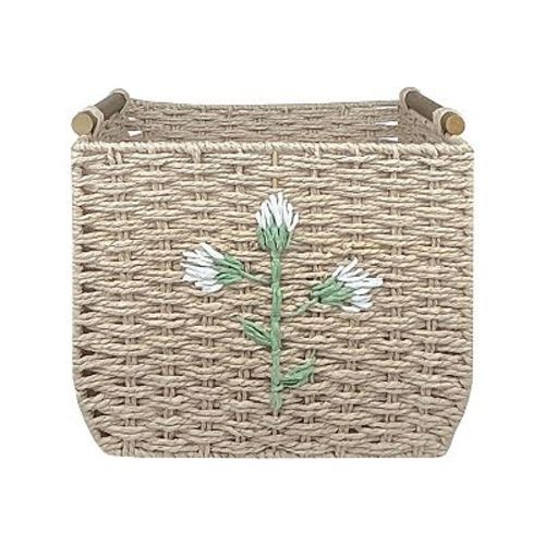 Belle Maison Flower Embroidered Small Storage Basket
