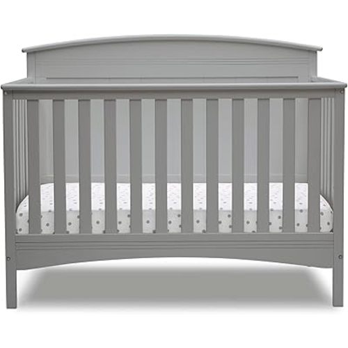 Delta Children Archer Solid Panel 4-in-1 Convertible Baby Crib - Greenguard Gold Certified, Grey