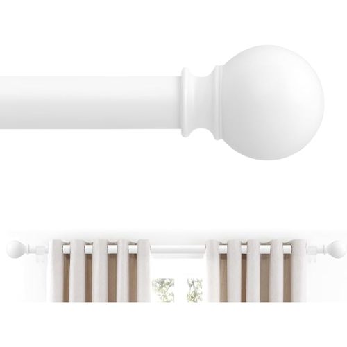 White Curtain Rods 48 to 84 Inches(4-7 Feet),5/8 inch Splicing Drapery Rods,Small Curtain Rods Set,Size: 36''-88'', White - 36''-88''|1 Pack