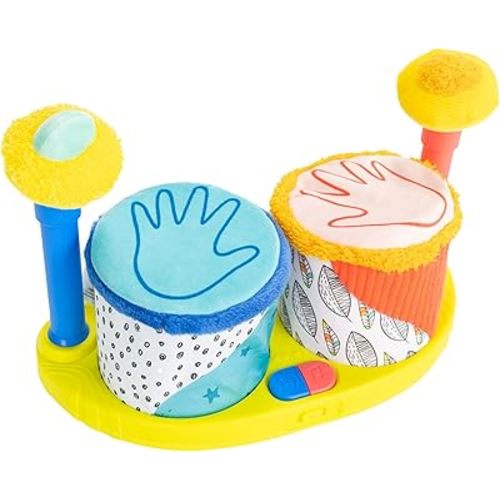 Lamaze Squeeze Beats First Drum Set - Baby Sensory Toy Includes Funny Animal Sounds - Colorful Baby Musical Toys for Early Childhood Development - Ages 12 Months and Up
