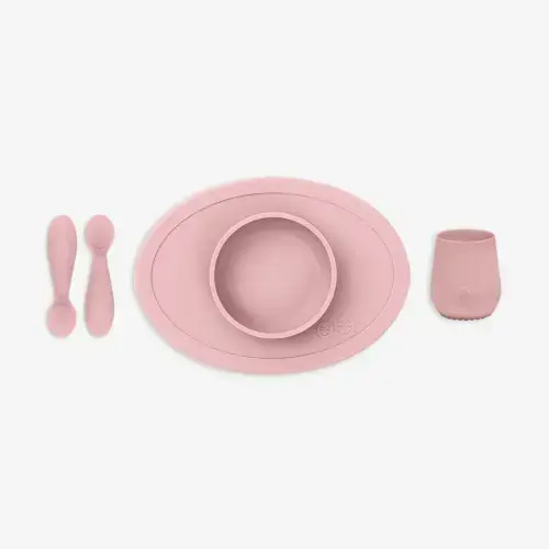 First Foods Set / Silicone Spoon, Cup & Suctioning Bowl for Infants– ezpz