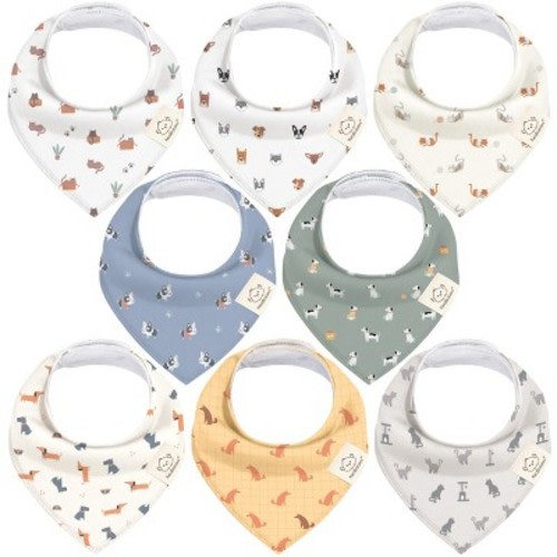8pk Organic Baby Bandana Bibs, Baby Drool Bibs for Baby Boy, Girl, Baby Bibs for Infant, Newborn, Color: Pets & paws