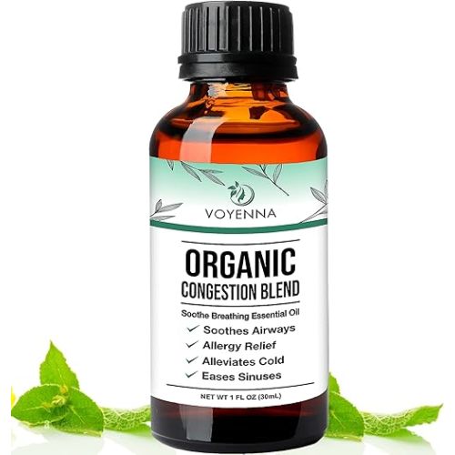 Essential Oil Breathe Blend for Diffuser, Humidifier, Aromatherapy & Rub with Peppermint & Eucalyptus Oils | for Headache, Allergy & Congestion