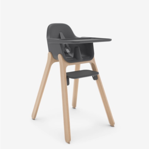 UPPAbaby Ciro High Chair/Sleek, Easy-to-Clean Design/Perfect-Fit Tray to Bring Baby to Table/Patent-Pending Harness/Dual-Position, 180-Degree Rotating Footrest/Jake (Charcoal/Rubberwood)