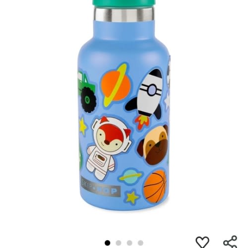 Amazon.com: Skip Hop Stainless Steel Kids Canteen Bottle with Stickers, Straw 12.85 oz Blue : Sports & Outdoors