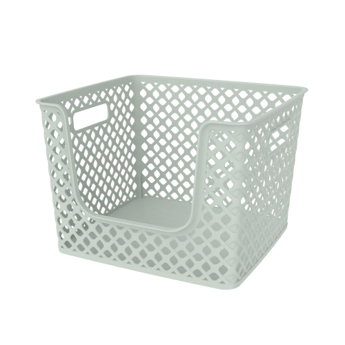 Mainstays Open Front Decorative Basket, Soft Sea