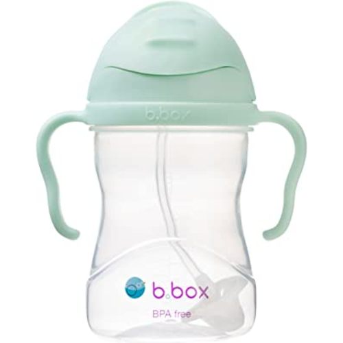 b.box Sippy Cup with Fliptop Straw, Drink from any Angle | Weighted Straw, Spill Proof, Leak Proof & Easy Grip | BPA Free, Dishwasher safe | For Babies 6m+ to Toddlers (Pistachio, 8 oz)
