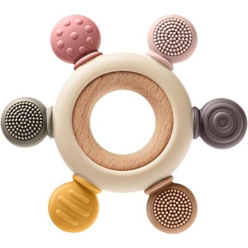Baby Teething Toys for 0-6 6-12 Months, BPA Free Baby Teether Sensory Toys for Babies 0 3 6 9 12 18 Months, Newborn Infant Toys Gifts for 1 One Year Old Baby Boys Girls