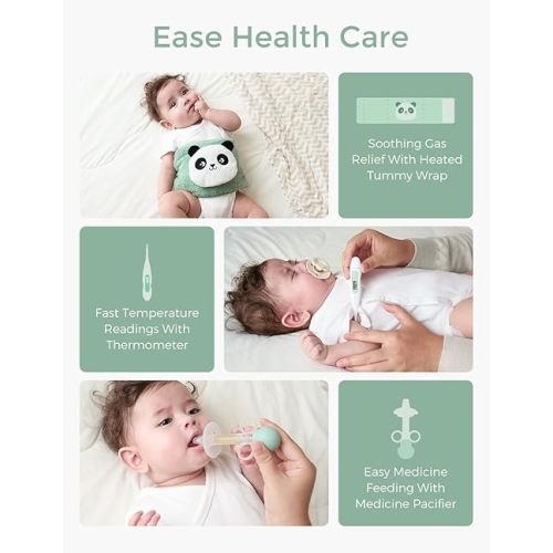 Momcozy Elite Baby Kit, Superior Baby Shower & Registry Essential Kit for Grooming & Health & Cleansing Care, Electric Nail File & Nasal Aspirator,Tummy Wrap,Thermometer,Bath Brush,Teether,Storage Bag