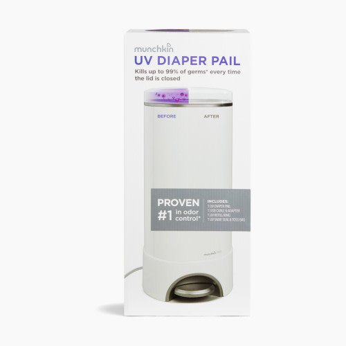Munchkin UV STEP Diaper Pail - White, Uv Diaper Pail | Babylist Shop