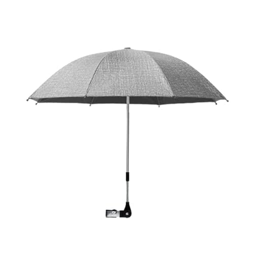 Convenient and Lightweight, Clip-On, Adjustable steering, The top of the umbrella can adjusted to bend, Universal, Umbrella Baby Stroller, Stroller Umbrella Attachment for Sun Protection Cowboy Grey