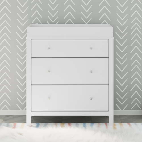 Storkcraft Horizon 3 Drawer Infant Changing Table Dresser, White