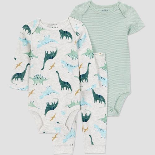 Carter's Just One You® Baby Boys' 3pc Dinosaur Bodysuit Set - Green