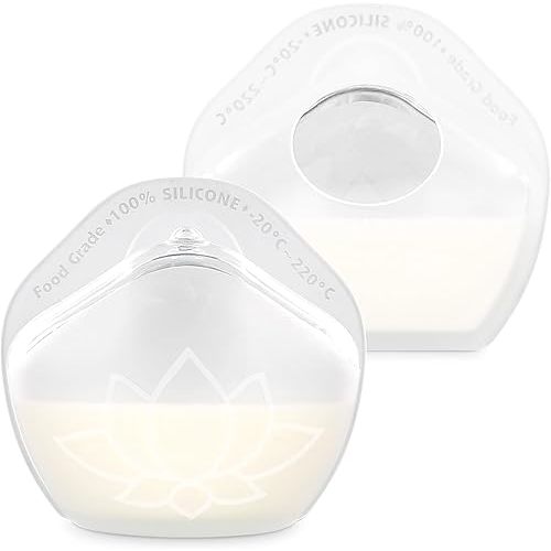 Milk Collectors for Breastfeeding, 2 Pack Silicone Milk Catcher for Leaking Milk, Wearable Milk Saver Breastmilk Collection Reusable Nursing Cups for Bra, Discreet Breast Shells for Sore Nipples