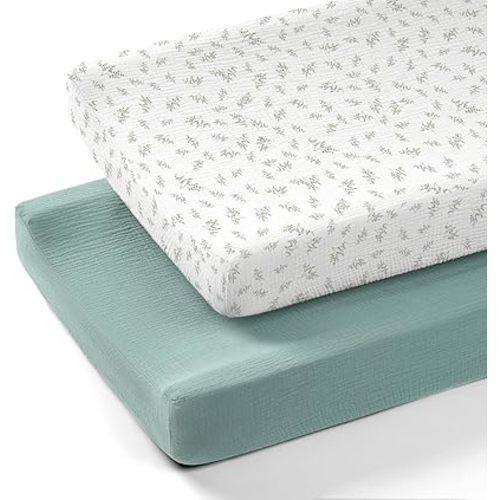 lulumoon Muslin Changing Pad Covers: Baby Cotton Changing Table Covers - Soft Changing Pad Sheets for Boys Girls