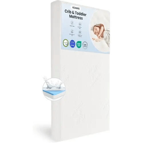 Memory Foam Crib & Toddler Mattress: Dual-Sided Memory Foam Baby Cribs mattresses - 52" x 27.6" x 5" - Breathable - Bamboo Toddler Bed Mattress Fits Standard Cribs & Beds