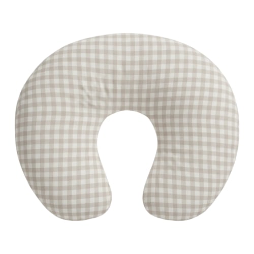 Beige Gingham Nursing Pillow Cover