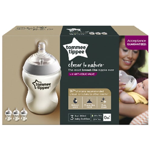 Tommee Tippee® Closer to Nature® Feeding Bottles 9 oz, 3 pk