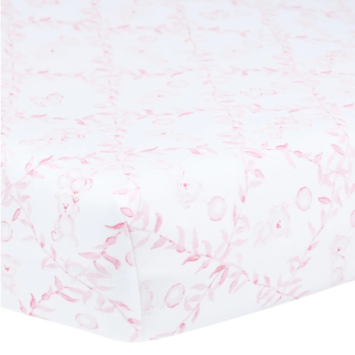 Pink Bears Trellace Crib Sheets