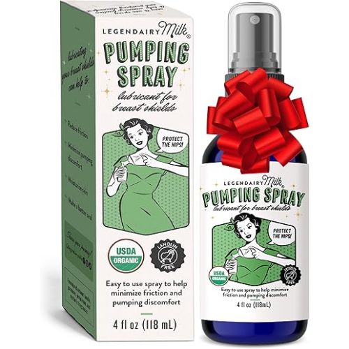 Legendairy Milk Pumping Spray 4 oz., Helps Sore Nipples & Clogged Ducts, Organic Lubricant for Breast Shields and Flanges, Vegan Breast Pump Spray, Natural & Lanolin-Free, Made in USA