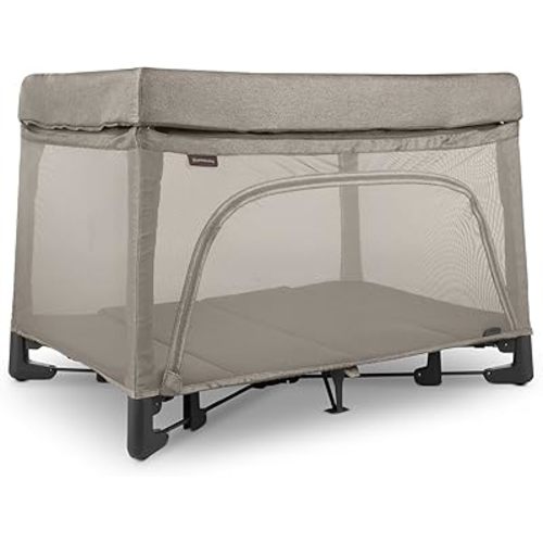 UPPAbaby Remi Playard | Deluxe 3-in-1 Portable Playard, Bedside Bassinet + Travel Crib| Mesh Bassinet, Mattress, Organic Cotton Mattress Cover + Storage Bag Included | Wells (Dark Taupe Mélange)