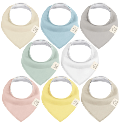 8-Pack Organic Bandana Bibs (Girl)