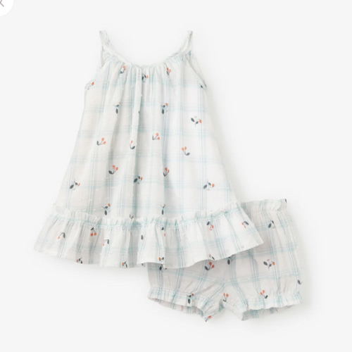 Strawberry Picnic Swiss Dot Sundress w/ Bloomer