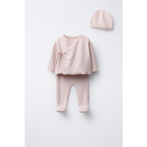 NEWBORN SET AND POUCH - Pink marl | ZARA United States