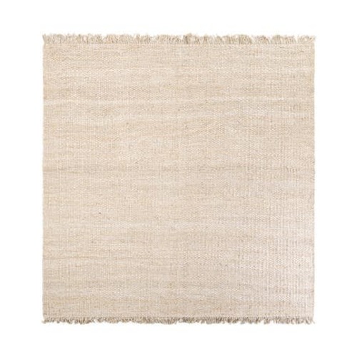 Ivory 10' x 10' Hand Woven Chunky Jute Square Rug | Rugs.com