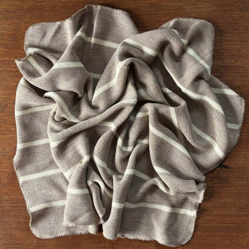 Knitted wool baby blanket