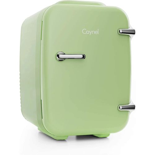 CAYNEL Mini Fridge Portable Thermoelectric 4 Liter Cooler and Warmer for Skincare, Eco Friendly Beauty Fridge For Foods,Medications, Cosmetics, Breast Milk, Medications Home and Travel - green