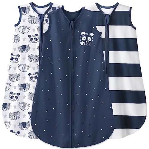 Yoofoss Baby Sleep Sack 12-18 Months Baby Wearable Blanket 100% Cotton 2-Way Zipper Toddler Sleeping Sack,3 Pack Lightweight Sleep Sacks for Babies (Large)