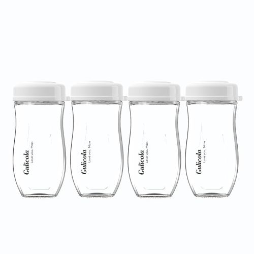 Glass Baby Breastmilk Storage Bottles 8 oz, Wide Neck Breastmilk Collection Bottles, 4 Pack - White