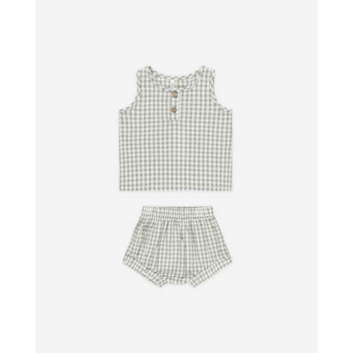 Baby Tank Set || Eucalyptus Gingham – Rylee + Cru