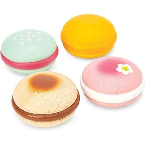 Le Toy Van - Educational Wooden Honeybake Pretend Play French Macarons Set Patisserie Toy Cakes | Girls Birthday Cake Or Afternoon Tea Role Play Toy (TV330)