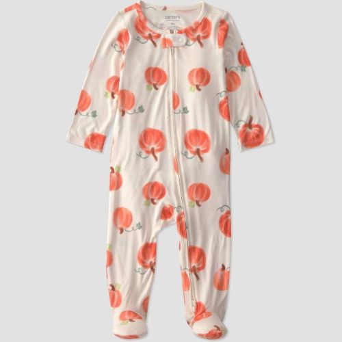 Carter's Just One You® Baby pumpkins Comfy Soft Long Sleeve Sleep N' Play - Ivory 3M