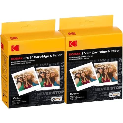 KODAK 4PASS 7.5 x 7.5 cm Film Cartridge (60 Sheets) for KODAK Mini 3 Retro and Mini Shot 3 Retro