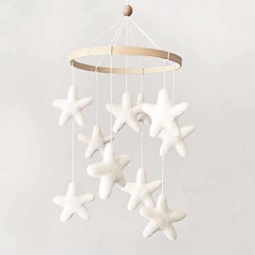 Baby Mobile for Crib - Boho Crib Mobile - Felt Star Mobile - Gender Neutral Baby Mobile - Boho Nursery Decor - Crib Mobile for Girls, Boys - Mobile for Bassinet, Pack N Play - Star