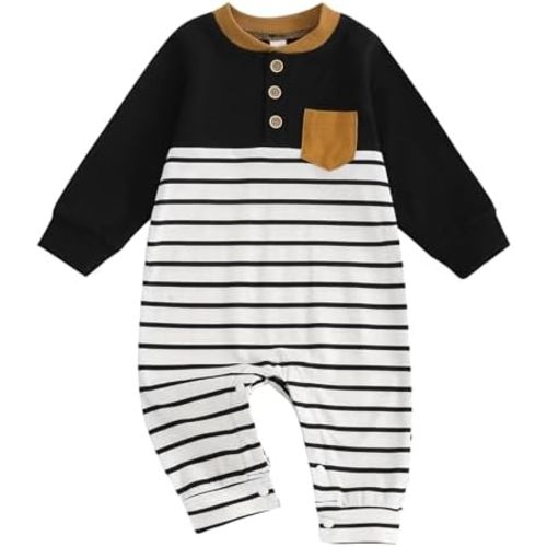 Kuriozud Newborn Infant Unisex Baby Boy Girl Clothes Button Romper Jumpsuit Basic One Piece Outfits