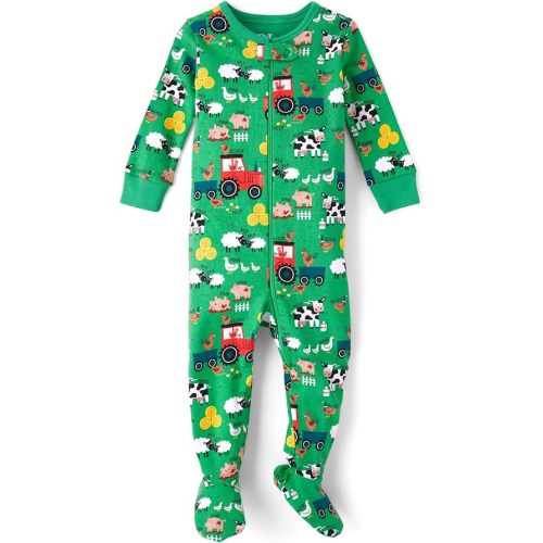 The Children'S Place Baby-Boys And Toddler Long Sleeve 100% Cotton Zip-Front One Piece Footed Pajamas