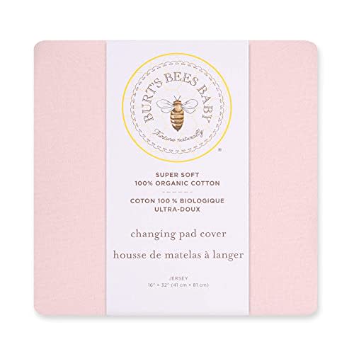 Burt's Bees Baby Unisex Baby Gift Set - Crib Sheet, Changing Pad Cover & Burp Cloths, 100% Organic Cotton Essentials Bundle