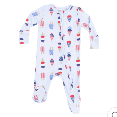 2 Way Zipper Footie - American Ice Cream - Blue – Angel Dear