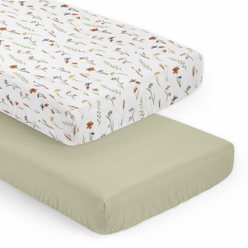 Garden Sage Green, 2 Pack Crib Sheets (Full)