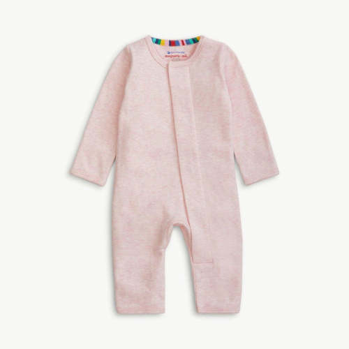 pink melange organic cotton magnetic coverall